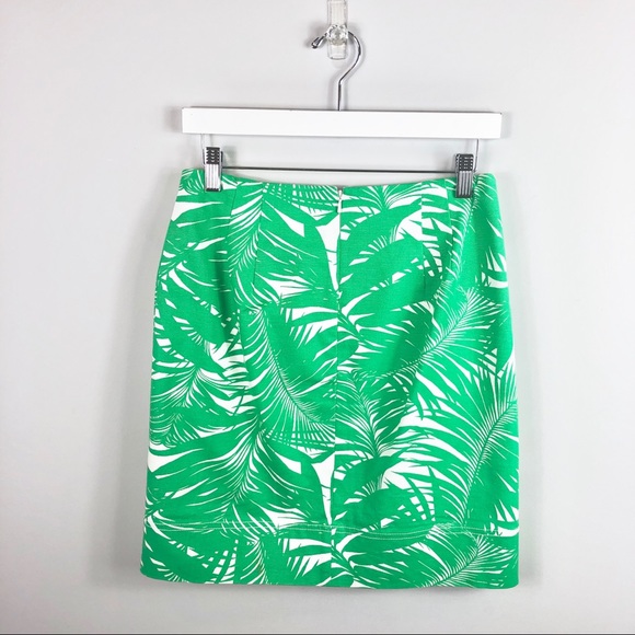 Talbots Green Palm Leaf Skirt Size 2 - Picture 5 of 7